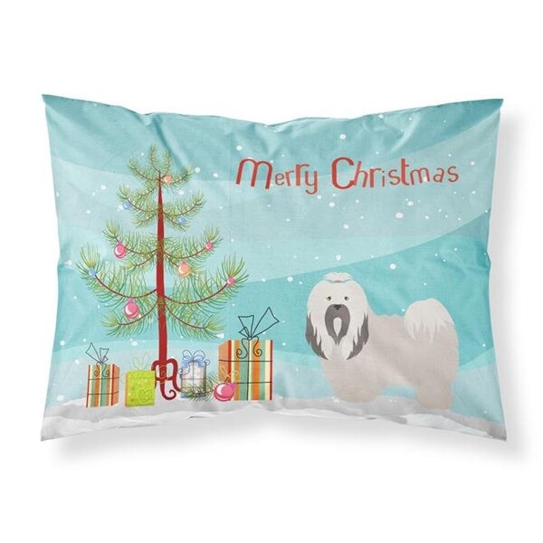Carolines Treasures Carolines Treasures BB8481PILLOWCASE Lhasa Apso Christmas Fabric Standard Pillowcase BB8481PILLOWCASE - main